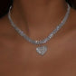 1pc Rhinestone Heart Pendant Necklace Wedding Jewelry
