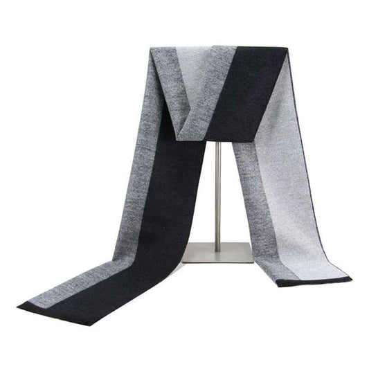 Black-Grey-Mens-Scarf-Knitted-Scarves-for-Female-Retro-Striped-Winter-Bandana-D015