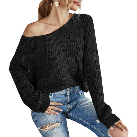 Black-Women-Criss-Cross-V-Back-Sweaters-Fall-Trendy-Long-Sleeve-Crewneck-Knitted-Pullover-Jumper-Top-K295