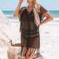 Black-Womens-Tassel-Crochet-Bikini-Cover-Up-Swimsuit-Bathing-Suit-Beach-Dress-Front