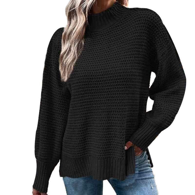 Black-Womens-Turtleneck-Oversized-Sweaters-Fall-Long-Batwing-Sleeve-Spilt-Hem-Tunic-Pullover-Sweater-Knit-Tops-K405