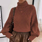 Brown-Womens-Turtleneck-Batwing-Sleeve-Loose-Oversized-Chunky-Knitted-Pullover-Sweater-Jumper-Tops-K404