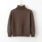    Brown-kids-Girl-Sweater-Turtleneck-Cable-Knit-Pullover-Solid-Sweater-Long-Sleeve-Warm-Top-Fall-Winter-Clothes-V026
