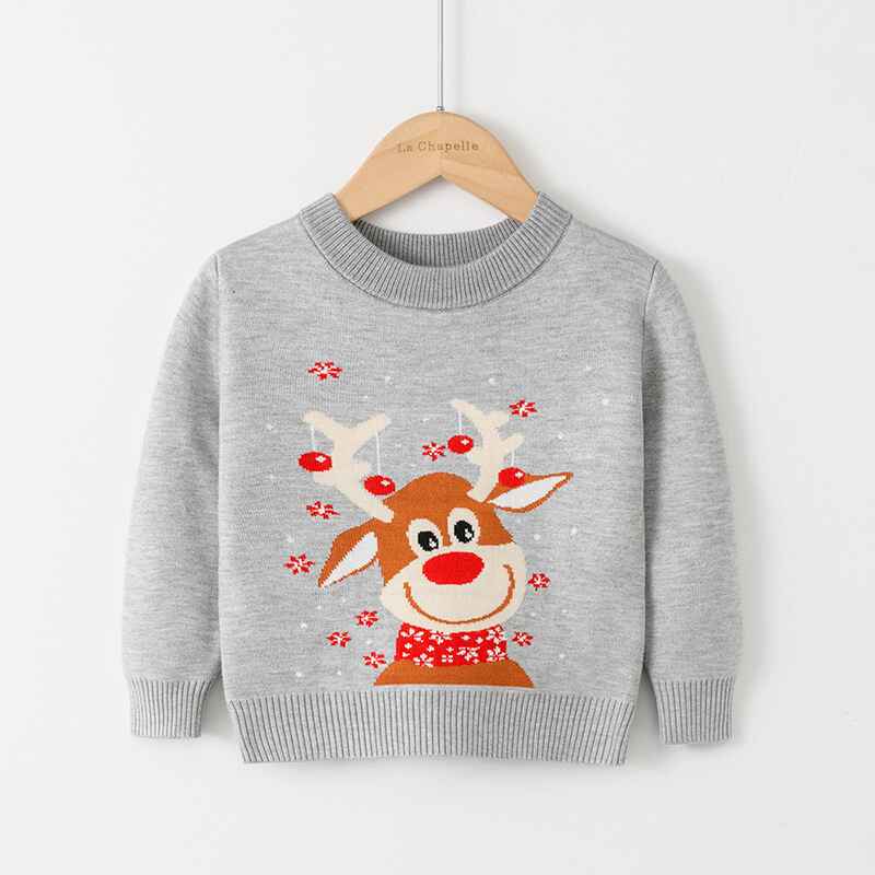     Gray-Girl-Ugly-Christmas-Sweater-Toddler-Boy-Double-Layer-Knitted-Funny-Deer-Xmas-Pullover-Sweater-V043