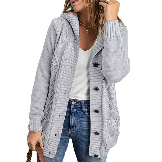 Gray-Womens-Hooded-Open-Front-Cardigan-Cable-Knit-Sweaters-Solid-Color-Chunky-Long-Sweater-Coats-K114