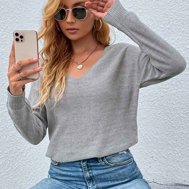Gray-Womens-Lace-Patchwork-Pullover-Sweater-Backless-V-Neck-Long-Sleeve-Knit-Top-Sexy-Casual-Trendy-Jumpers-K366