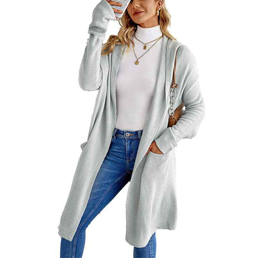 Gray-Womens-Lightweight-Longer-Length-Cardigan-Sweater-K120