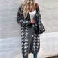 Gray-Womens-Oversized-Houndstooth-Knitted-Cardigan-Sweater-Vintage-V-Neck-Long-Sleeve-Female-Outerwear-Chic-Tops-K397-Side