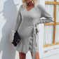Gray-Womens-V-Neck-Batwing-Long-Sleeve-Sexy-Backless-Wrap-Bodycon-Cocktail-Pullover-Sweater-Mini-Dress-with-Belt-K280