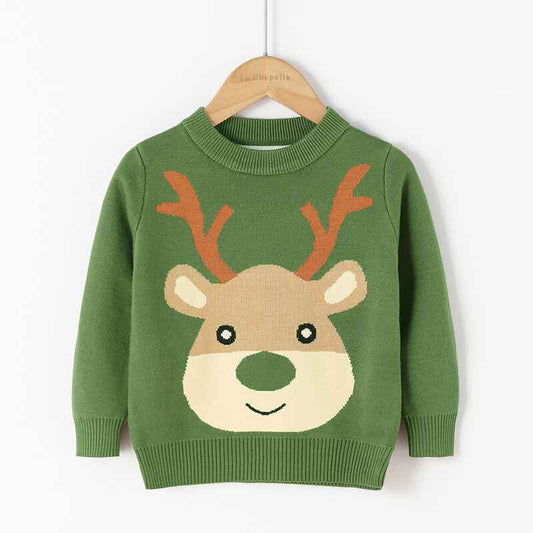 Green-Baby-Boys-Girls-Christmas-Sweater-Toddler-O-Neck-Knitted-Cotton-Sweater-V031