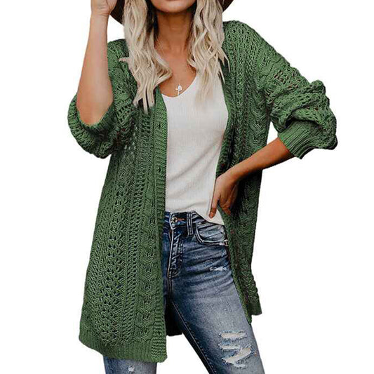 Green-Womens-Crochet-Knit-Cardigans-Lantern-Sleeve-Hollow-Out-Boho-Lightweight-Sweaters-Open-Front-Loose-K104