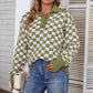 Green-Womens-Fashion-Long-Sleeve-Button-Up-V-Neck-Drop-Shoulder-Oversized-Slouchy-Ribbed-Knit-Pullover-Sweater-K420