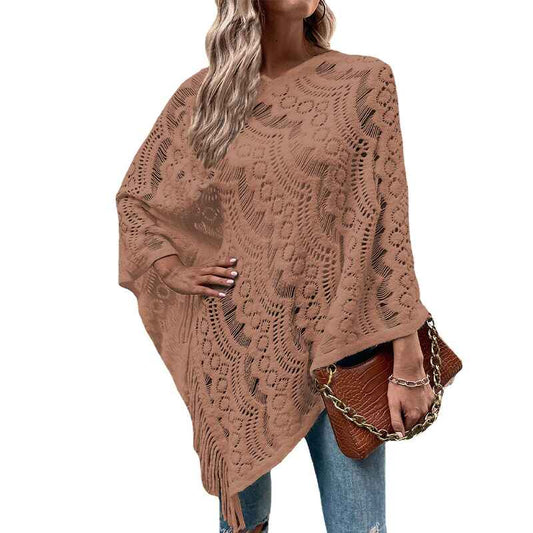 Khaki-Knit-Shawl-Wrap-for-Women-Soul-Young-Ladies-Fringe-Knitted-Poncho-Cardigan-Cape-K382