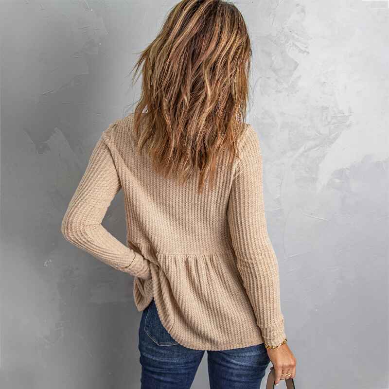 Khaki-Womens-Oversized-Sweatshirt-Lightweight-Graphic-Long-Sleeve-Pullover-Tops-K137-Back