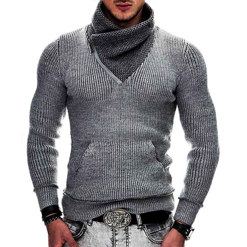 Light-Gray-Men_sKnittedTurtleneckSweaterLongSleeveSlimFitDesignerShawlCollarPulloverG023