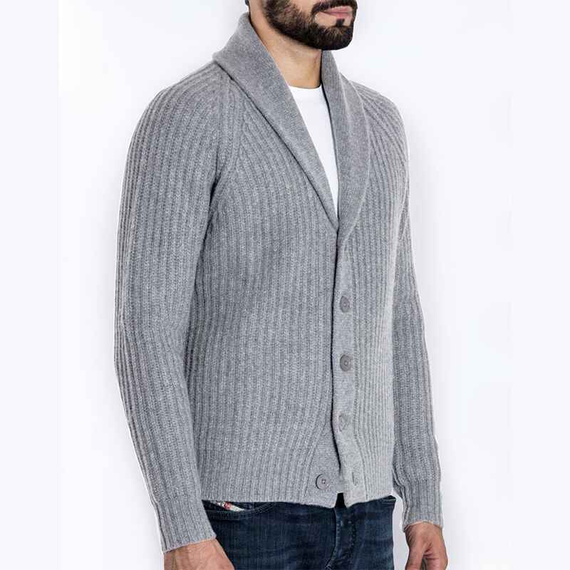 Men's Long-Sleeve Soft Touch Shawl Collar Cardigan G026