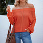 Orange-Womens-Sexy-Off-Shoulder-Long-Sleeve-Winter-Sweaters-Casual-Pullover-Solid-Loose-Knit-Jumper-Fall-Tunic-Tops-K441-Front