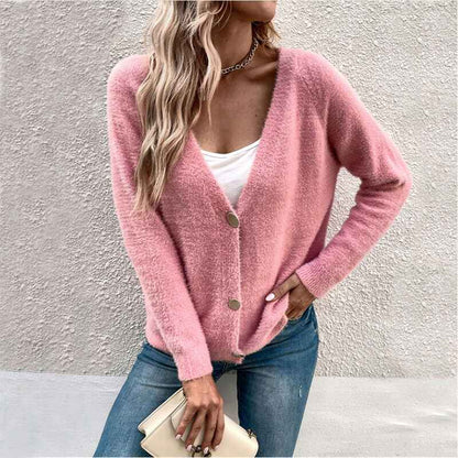 Pink-Womens-Open-Front-Fuzzy-Cardigan-Sweaters-Long-Sleeve-Casual-Slouchy-Fluffy-Loose-Knit-Sweater-K395