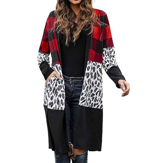 Plaid-Element-Green-Womens-Open-Front-Long-Cardigan-Draped-Snap-Buffalo-Plaid-Shirt-Kimono-Cardigan-Knit-Sweater-K124