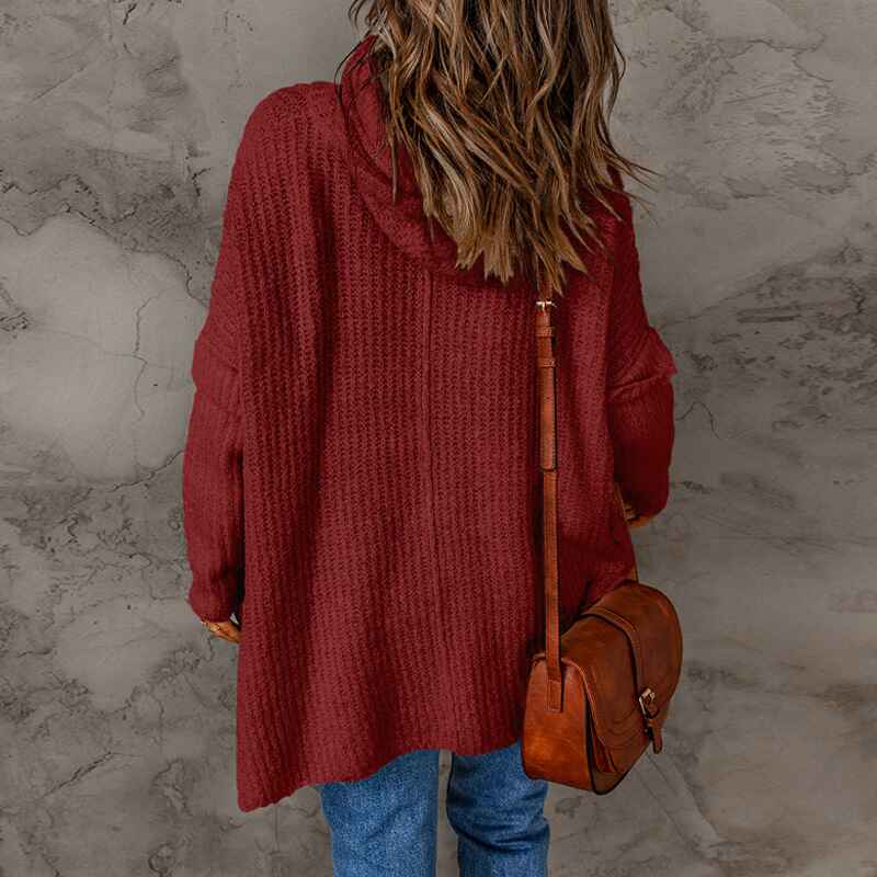 Red-Striped-Color-Block-Hoodies-for-Womens-Long-Sleeve-Pullover-Sweatshirts-K146-Back