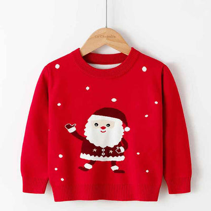 Red-Toddler-Boys-Sweatshirt-Christmas-Sweater-Shirt-Kids-Santa-Claus-Reindeer-Pullover-Long-Sleeve-Tops-Xmas-Clothes-Size-V032