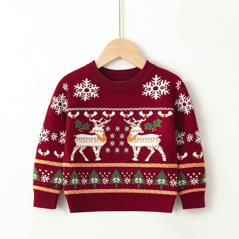 Red-Toddler-Girls-Boys-Christmas-Sweater-Knit-Pullover-Sweater-Tops-for-Kids-V027