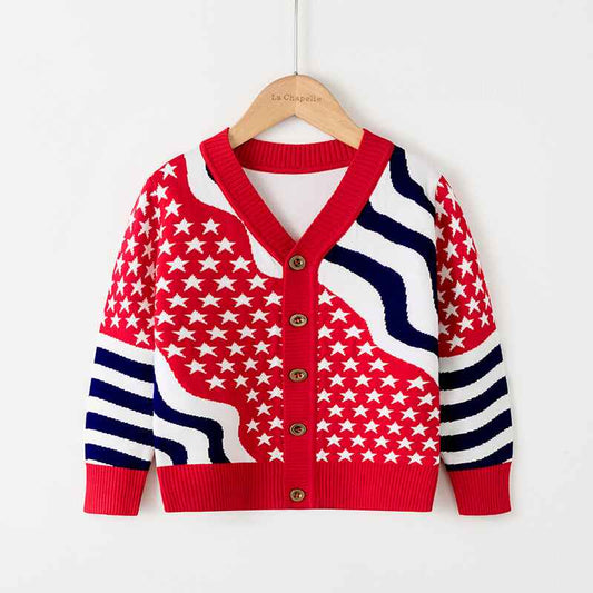 Red-Toddler-and-Baby-Girl-Cardigan-Knit-Sweater-Infant-Cotton-Tops-V010