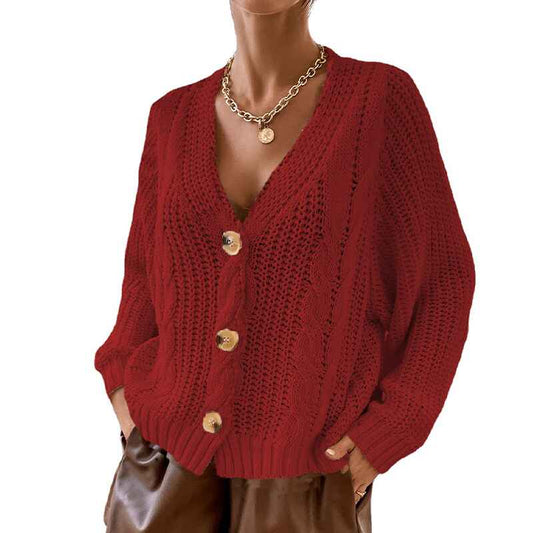Red-Womens-Chunky-Knit-Open-Front-Sweater-Long-Sleeve-Button-Loose-Short-Cardigan-Outerwear-Coats-K399