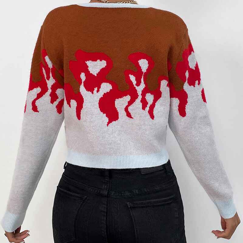 Red-Womens-Color-Block-Sweater-Long-Sleeve-Round-Neck-Loose-Fit-Colorful-Patchwork-Casual-Sweaters-K349-Back