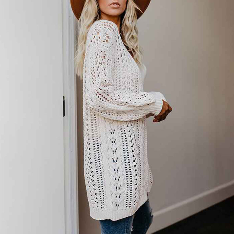 White-Womens-Crochet-Knit-Cardigans-Lantern-Sleeve-Hollow-Out-Boho-Lightweight-Sweaters-Open-Front-Loose-K104-Side