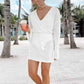    White-Womens-Fashion-Swimwear-Crochet-Tunic-Cover-Up-Beach-Dress-Front