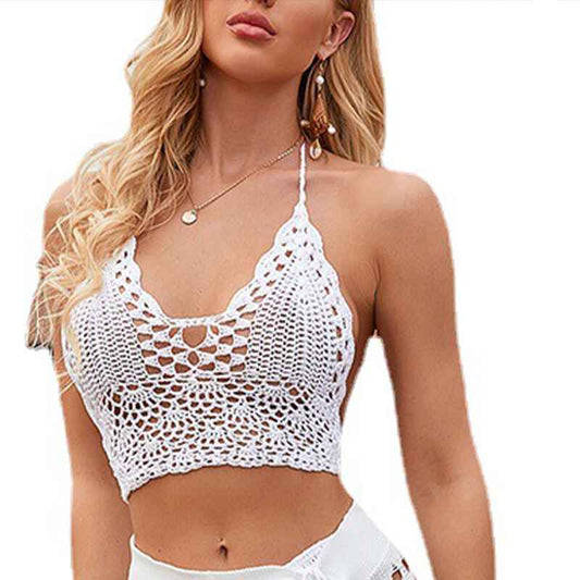 White-Womens-Hollow-Out-Beach-Skirt-Bandage-Tassel-Split-Swimsuit-Maxi-Wrap-Skirt-Cover-Up-Skirts-Beachwear-K566-Front