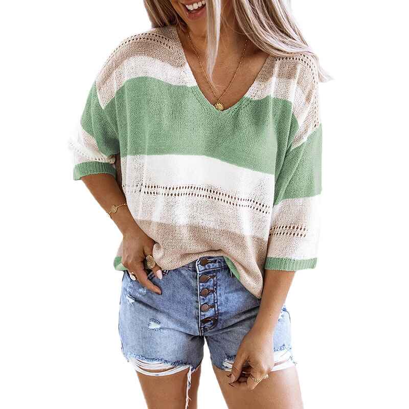 Women_s-Sleeveless-VNeck-Color-Block-Sweater-Printed-Vest-Crop-Tank-Top-Knitwear-green-white-background