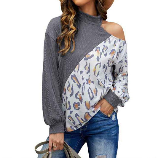 Womens-Loose-Warm-Off-Shoulder-Turtleneck-Lightweight-Soft-Pullover-Cutout-Long-Sleeve-Jumper-Sweaters-K140