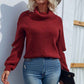    Womens-Turtleneck-Oversized-Sweaters-Batwing-Long-Sleeve-Pullover-Loose-Chunky-Knit-Jumper-K494-Front-2