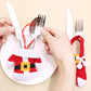 Christmas Silverware Holders Tableware Cutlery Fork Spoon Knives Storage Bag Dinner Table Decorations Party Supplies