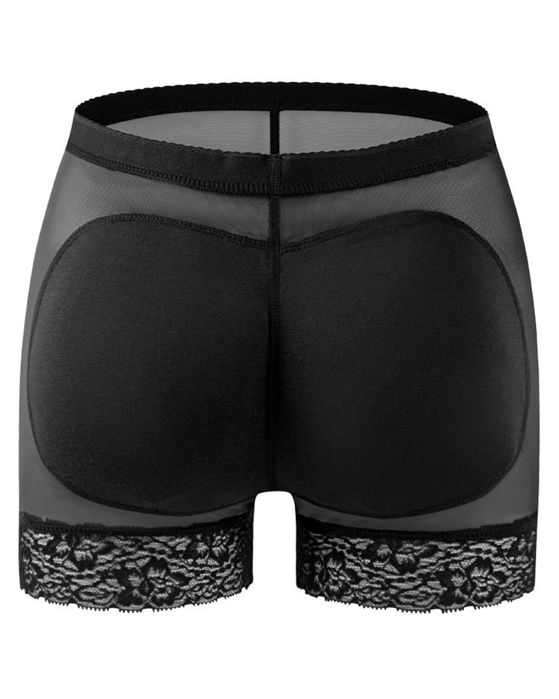Contrast Lace Butt Lifting Shapewear Hip Padded Panty Breathable Underwear Body Shaper