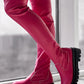 Over The Knee Round Toe Platform Boots