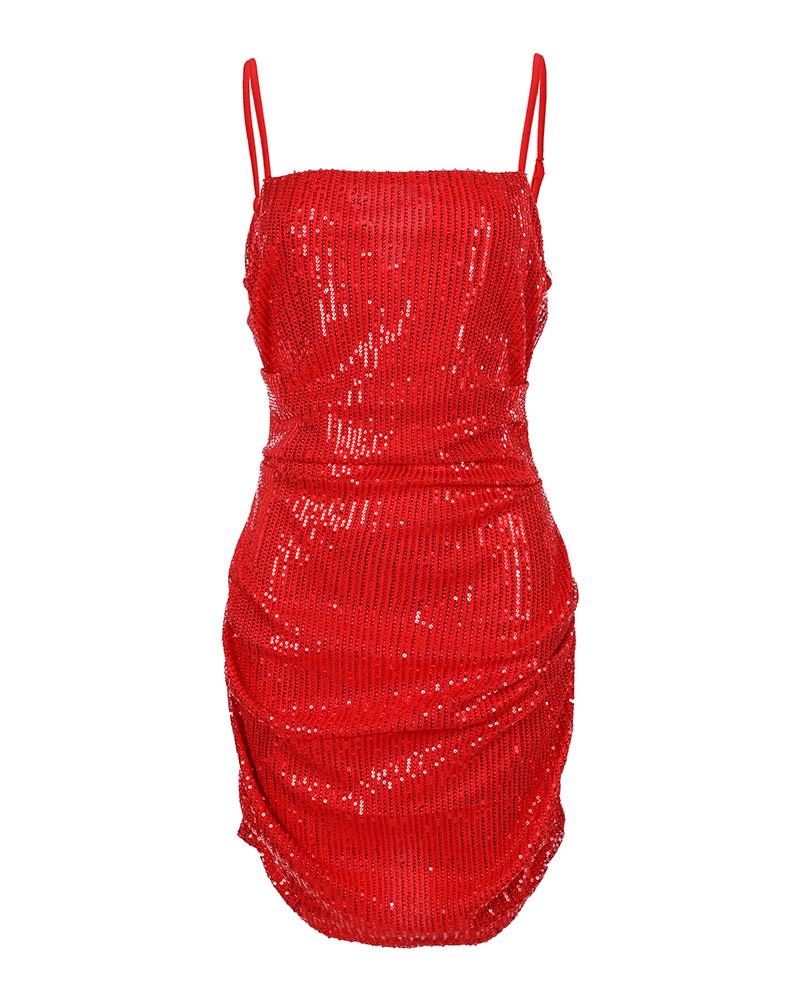 Allover Sequin Cami Party Dress