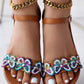 Sequin Butterfly Embroidery Ankle Strap Beach Sandals