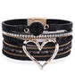 1pc Valentine's Day Heart Rhinestone Wide Bohemian Magnetic Bracelet