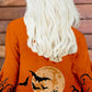 Halloween Graphic Pumpkin Print Long Sleeve Coat