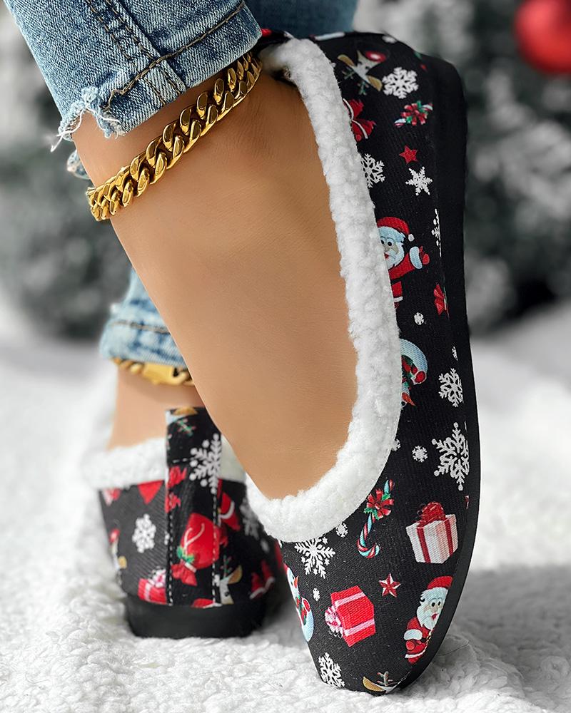 Christmas Santa Claus Thermal Lined Slip On