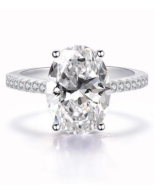 Oval Shaped Rhinestone Decor Ring