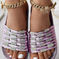 Braided Rhinestone Outdoor Slippers Summer Sandals