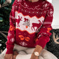 Christmas Elk Snowflake Pattern Long Sleeve Sweater