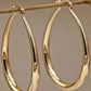 1Pair Oval Shaped Hollow Hoop Earrings