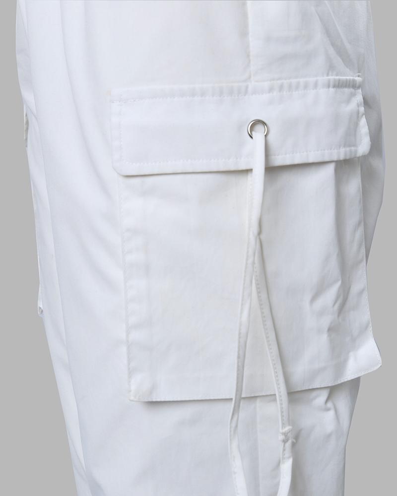 Pocket Design Ruched Cargo Pants