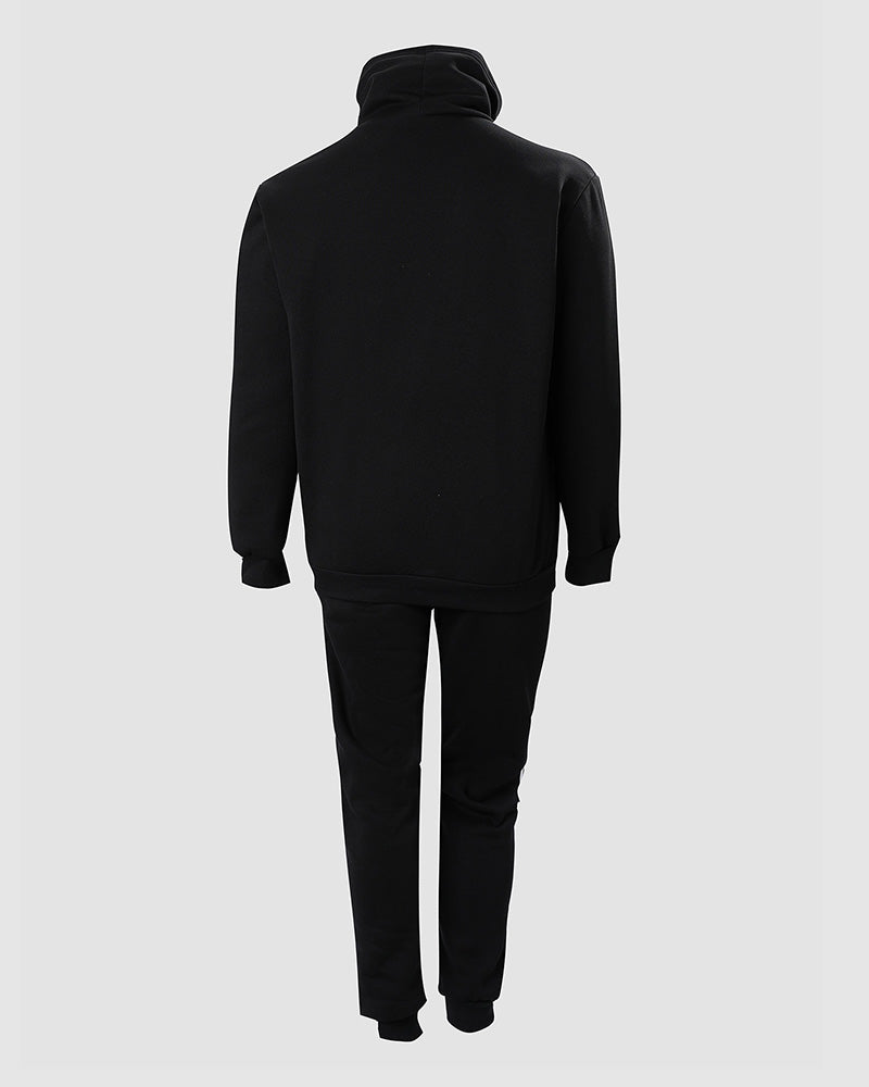 Plus Size Letter Print Long Sleeve Hoodie & Pants Set