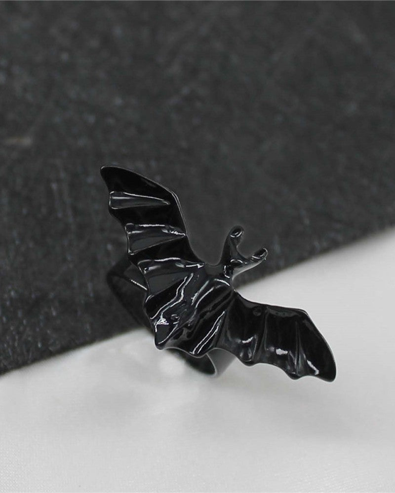 1pc Halloween Gothic Bat Shaped Adjustable Ring